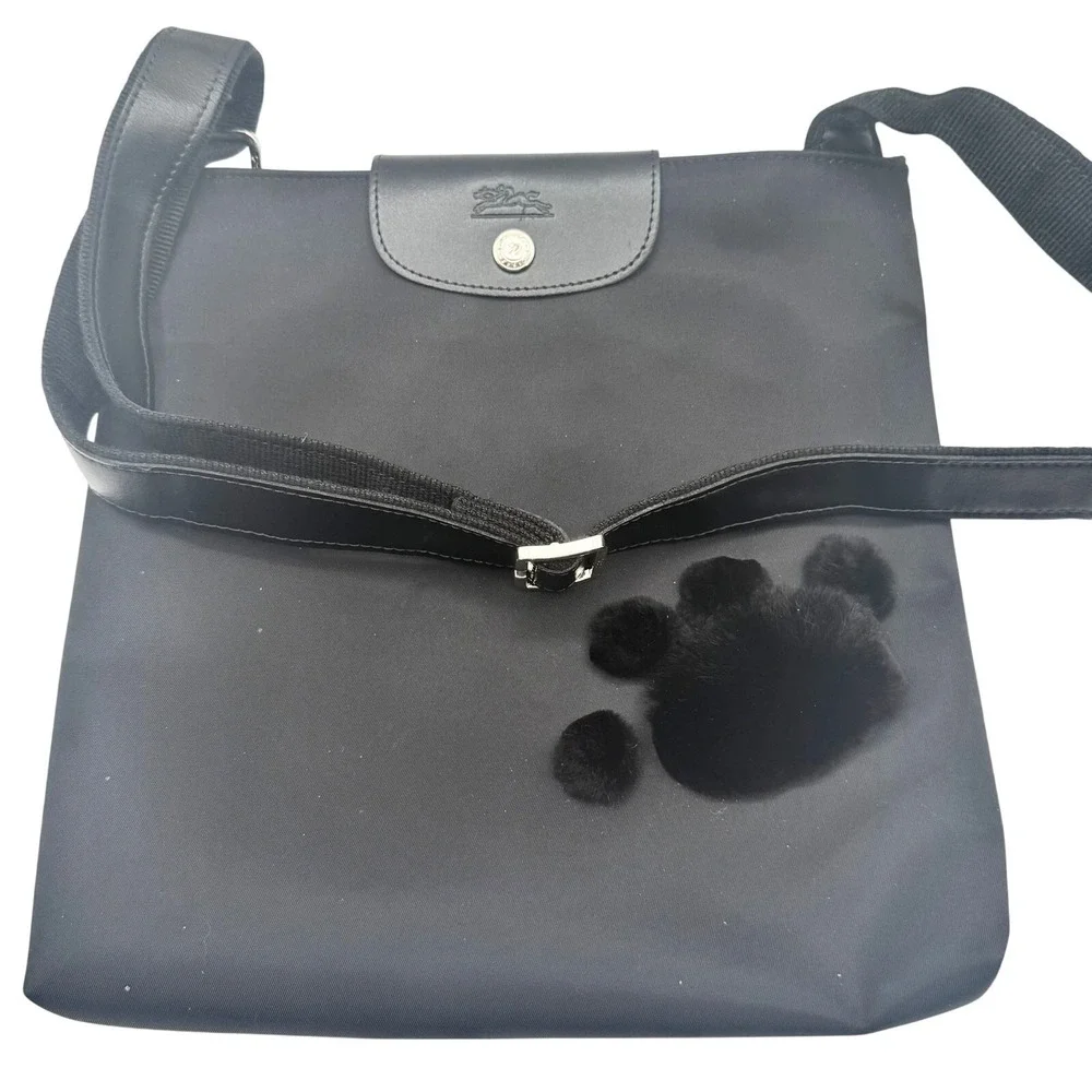 Vintage Longchamp Le Pliage "Déposé" Crossbody / Shoulder Bag Black Nylon France - Picture 8 of 13